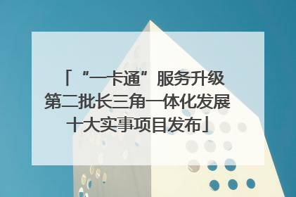 “一卡通”服务升级 第二批长三角一体化发展十大实事项目发布