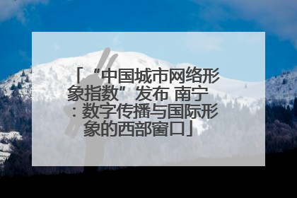 “中国城市网络形象指数”发布 南宁：数字传播与国际形象的西部窗口