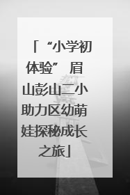 “小学初体验” 眉山彭山二小助力区幼萌娃探秘成长之旅