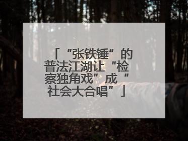 “张铁锤”的普法江湖让“检察独角戏”成“社会大合唱”