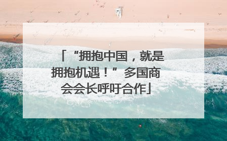 “拥抱中国，就是拥抱机遇！”多国商会会长呼吁合作