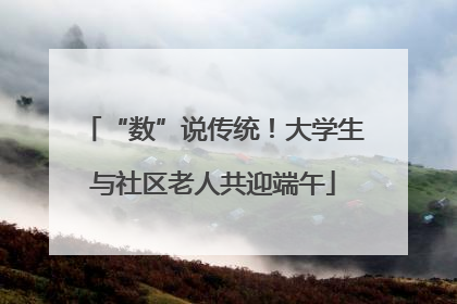 “数”说传统！大学生与社区老人共迎端午