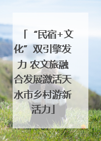 “民宿+文化”双引擎发力 农文旅融合发展激活天水市乡村游新活力