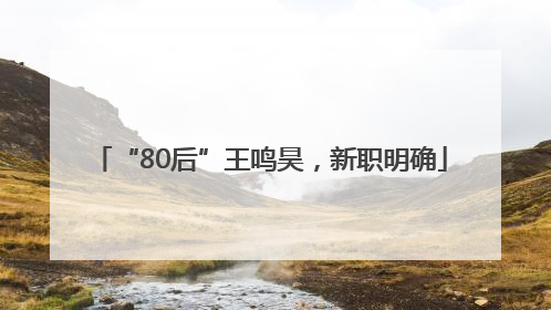 “80后”王鸣昊，新职明确