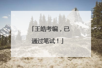 王皓考编，已通过笔试！