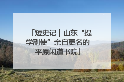 短史记｜山东“提学副使”亲自更名的平原闲道书院