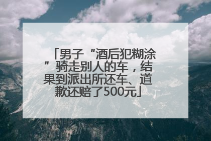 男子“酒后犯糊涂”骑走别人的车，结果到派出所还车、道歉还赔了500元