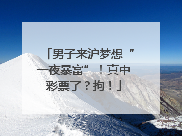 男子来沪梦想“一夜暴富”！真中彩票了？拘！