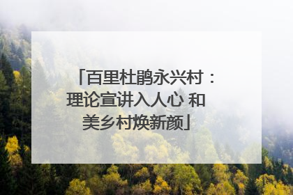百里杜鹃永兴村：理论宣讲入人心 和美乡村焕新颜
