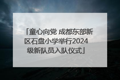 童心向党 成都东部新区石盘小学举行2024级新队员入队仪式