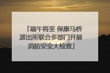 端午将至 保康马桥派出所联合多部门开展消防安全大检查