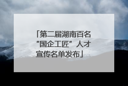 第二届湖南百名“国企工匠”人才宣传名单发布