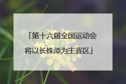 第十六届全国运动会将以长株潭为主赛区