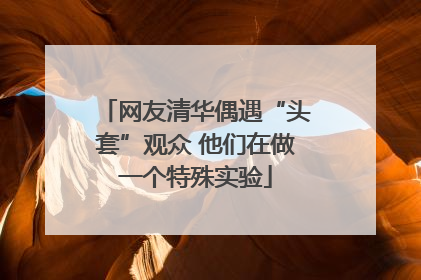 网友清华偶遇“头套”观众 他们在做一个特殊实验