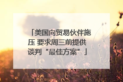 美国向贸易伙伴施压 要求周三前提供谈判“最佳方案”