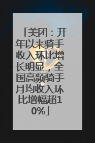 美团：开年以来骑手收入环比增长明显，全国高频骑手月均收入环比增幅超10%