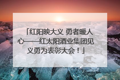红阳映大义 勇者暖人心——红太阳酒业集团见义勇为表彰大会！