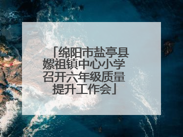 绵阳市盐亭县嫘祖镇中心小学召开六年级质量提升工作会