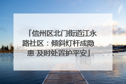 信州区北门街道江永路社区：倾斜灯杆成隐患 及时处置护平安