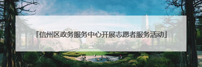 信州区政务服务中心开展志愿者服务活动