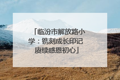 临汾市解放路小学：镌刻成长印记 赓续感恩初心