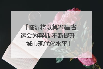 临沂将以第26届省运会为契机 不断提升城市现代化水平