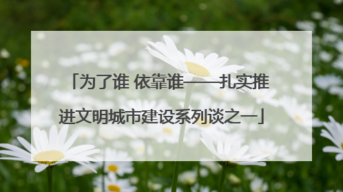 为了谁 依靠谁——扎实推进文明城市建设系列谈之一