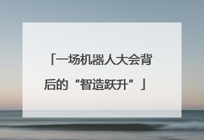 一场机器人大会背后的“智造跃升”