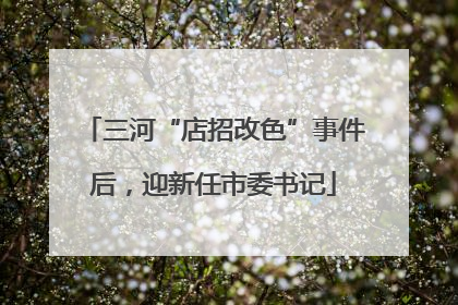 三河“店招改色”事件后，迎新任市委书记
