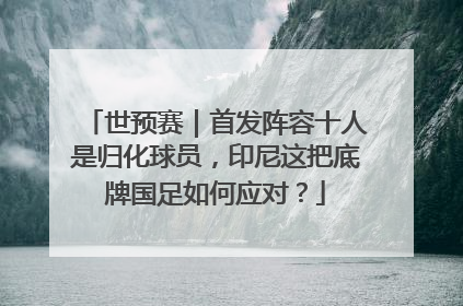 世预赛｜首发阵容十人是归化球员，印尼这把底牌国足如何应对？