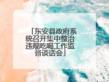 东安县政府系统召开集中整治违规吃喝工作监督谈话会