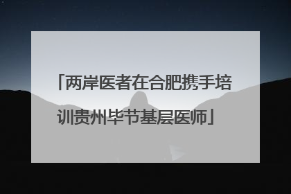 两岸医者在合肥携手培训贵州毕节基层医师