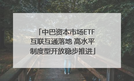 中巴资本市场ETF互联互通落地 高水平制度型开放稳步推进