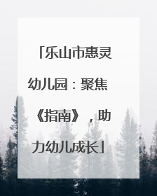 乐山市惠灵幼儿园：聚焦《指南》，助力幼儿成长