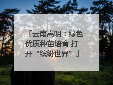 云南嵩明：绿色优质种苗培育 打开“缤纷世界”