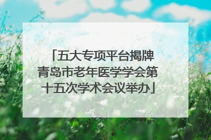 五大专项平台揭牌 青岛市老年医学学会第十五次学术会议举办