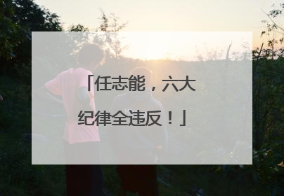 任志能，六大纪律全违反！