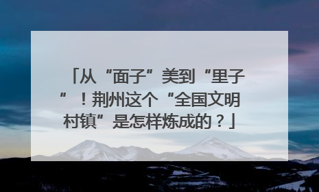从“面子”美到“里子”！荆州这个“全国文明村镇”是怎样炼成的？