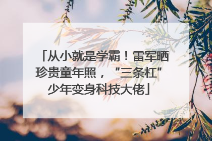 从小就是学霸！雷军晒珍贵童年照，“三条杠”少年变身科技大佬