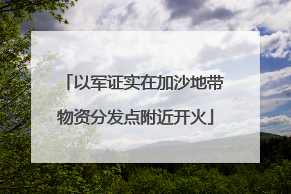 以军证实在加沙地带物资分发点附近开火