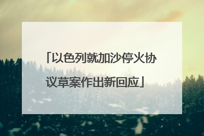 以色列就加沙停火协议草案作出新回应