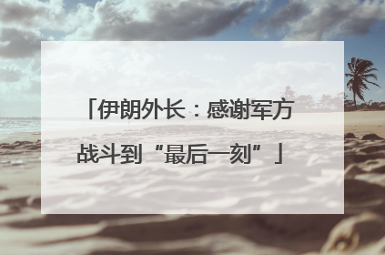 伊朗外长：感谢军方战斗到“最后一刻”