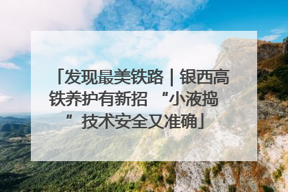 发现最美铁路｜银西高铁养护有新招 “小液捣”技术安全又准确