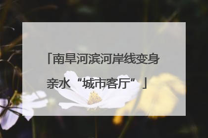 南旱河滨河岸线变身亲水“城市客厅”