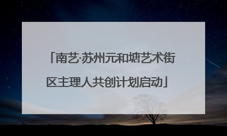 南艺·苏州元和塘艺术街区主理人共创计划启动