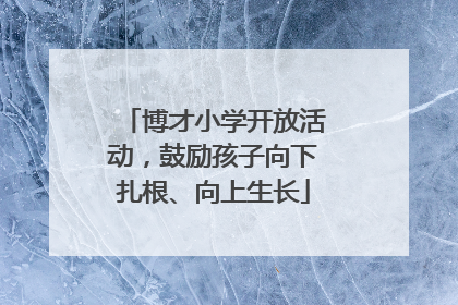 博才小学开放活动，鼓励孩子向下扎根、向上生长