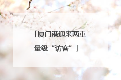 厦门港迎来两重量级“访客”