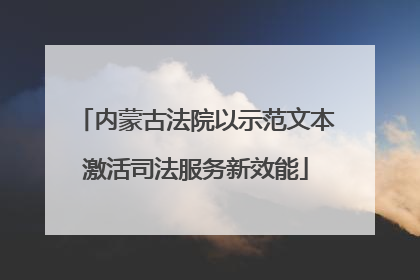 内蒙古法院以示范文本激活司法服务新效能