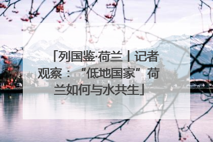 列国鉴·荷兰丨记者观察：“低地国家”荷兰如何与水共生