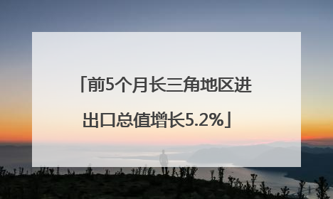 前5个月长三角地区进出口总值增长5.2%